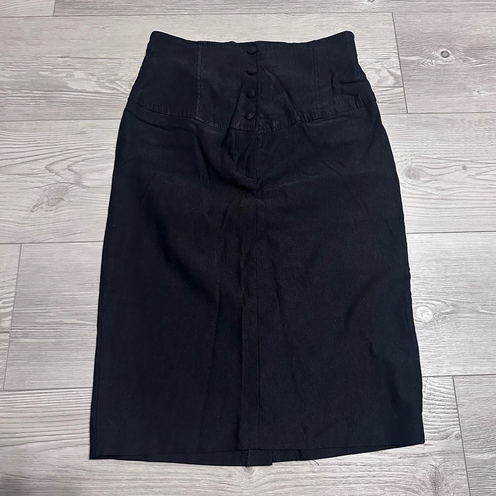 Vintage Y2K Forever 21 black high waist button pencil skirt, stretchy, Size S